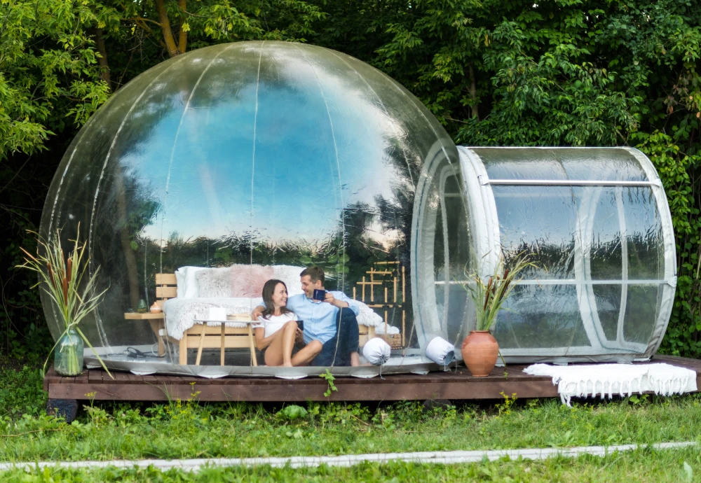 living in a bubble tent